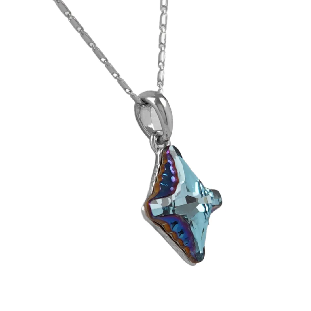 The multicolor effect Swarovski crystal unique shape necklace