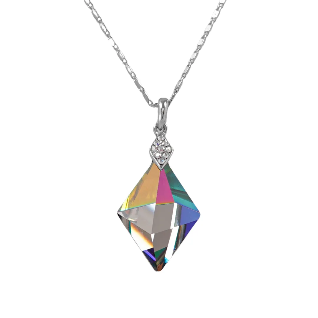 The only special edition Swarovski crystal Dimond shape platinum plates necklace