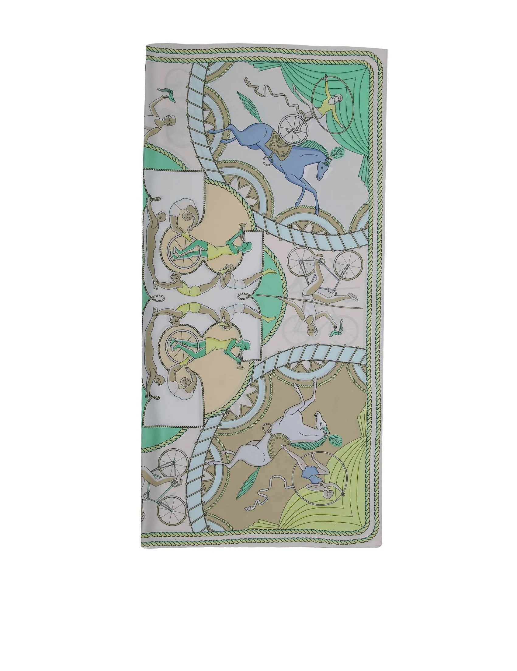 TORY BURCH SILK SCARF WITH ACROBAT FANTASY