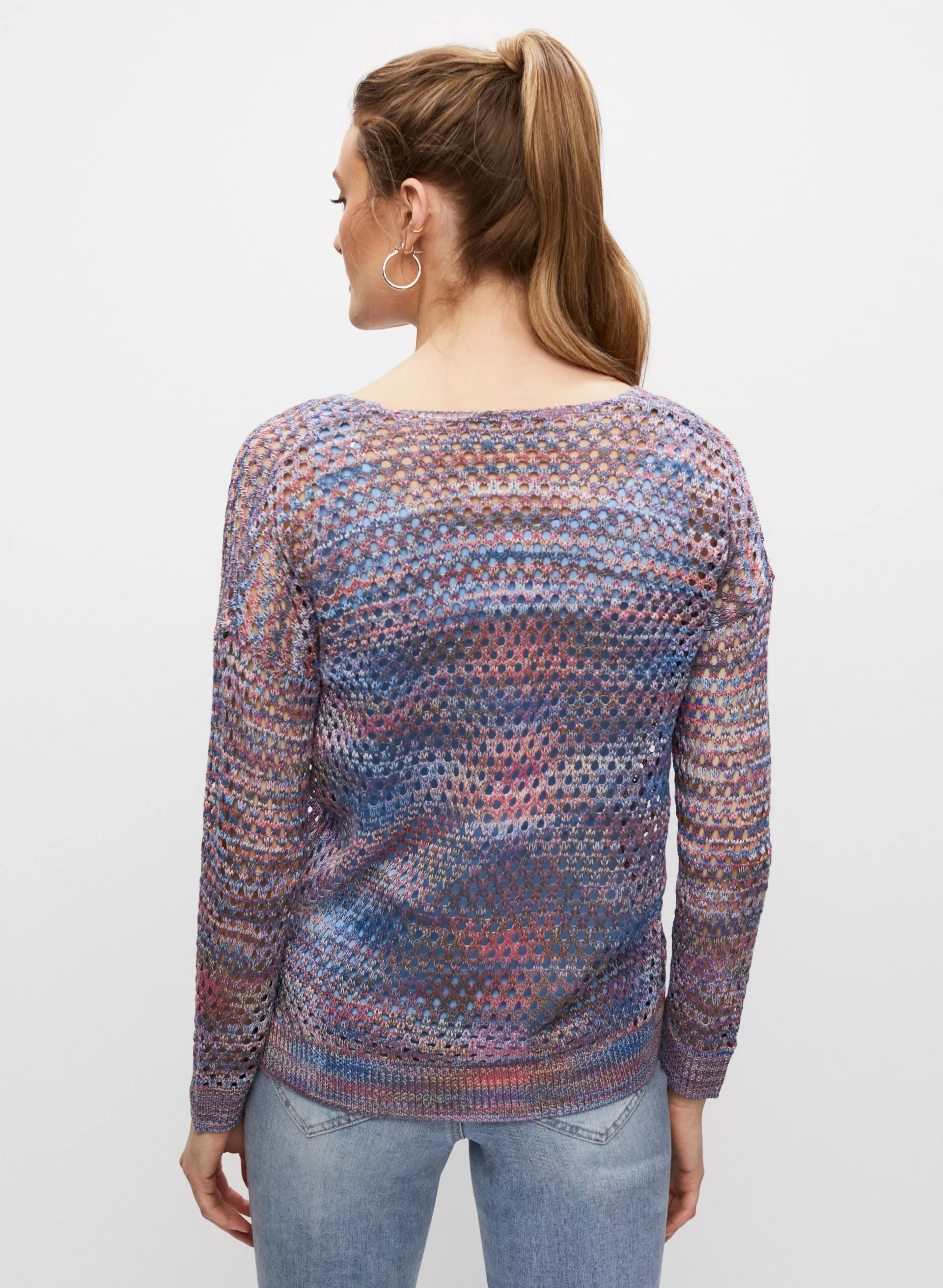 V-Neck Open Weave Sweater