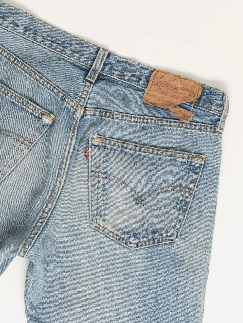 Vintage Levis 501 jeans 29 x 29 distressed blue stonewash 90s USA made