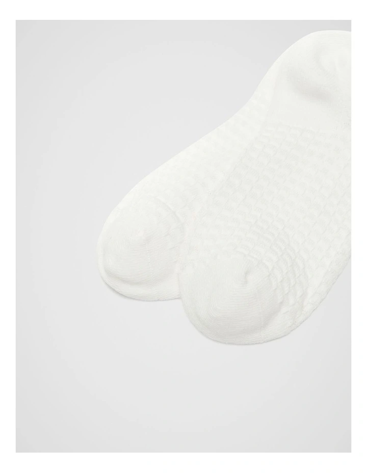 Waffle Sneaker Sock in Cream