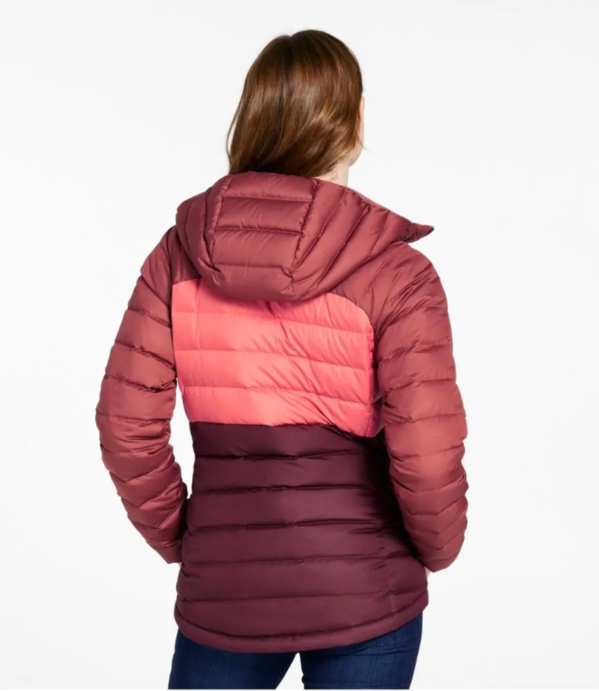 Women's Bean's Down Hooded Jacket, Colorblock